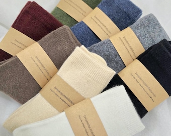 Calcetines de lana de cachemira / Lujosos calcetines suaves y cálidos de invierno para mujer / Calcetines premium y acogedores / Regalo perfecto para climas fríos y festivos / 9 colores
