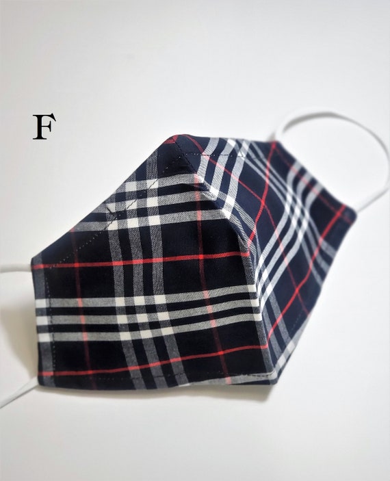 Checkered Face Masks With Nose Wire and Filter Pocket/ 2 Layer Reusable / Dust Mask/ Cotton Masks / Washable Masks
