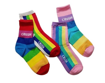 Niedliche Socken in leuchtenden Farben / Socken mit Streifenmuster / Bunte Freizeitsocken / Leichte Socken / Sneaker-Socken / Geschenksocken / Mädchensocken