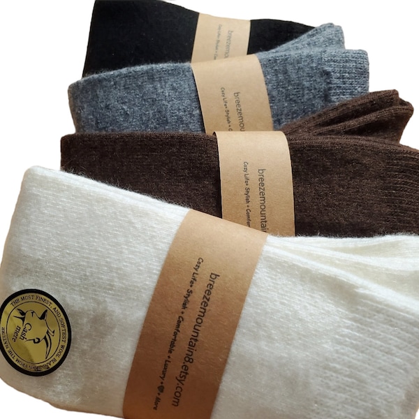 Gemütliche Kaschmirsocken | KNIEHOHE Socken | 33 cm Premium Kniestrümpfe| Extra Warme Socken| Perfekt für Schulmädchen| Weiche Socken | Geschenke für Sie
