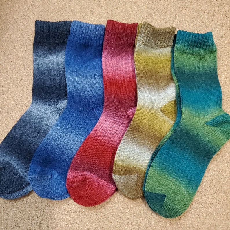 Cozy Wool Socks Ombre Unique Wool Socks Stylish Cute Warm Socks Perfect for Modest Pumps, High Quality Warm Socks, Gift a Girl and Women image 3