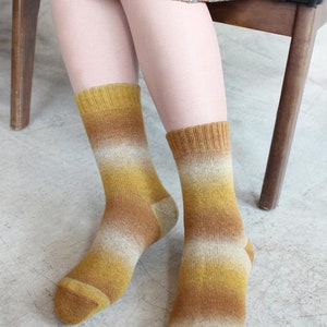 Cozy Wool Socks Ombre Unique Wool Socks Stylish Cute Warm Socks Perfect for Modest Pumps, High Quality Warm Socks, Gift a Girl and Women image 8