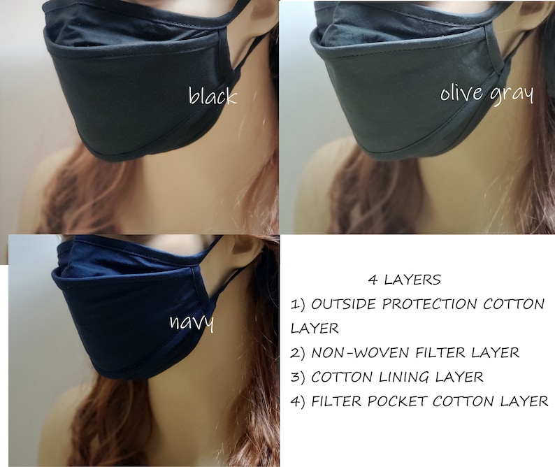 4 Layer 3D Face Mask, Face Mask With Nose Wire, Handmade Face Mask With ...