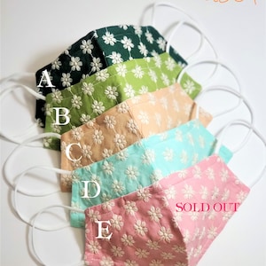 2 layer Cotton Face Mask with Nose Wire Filter Pocket/Reusable and Washable/Premium Mask/ Embroidery Face Mask/Handmade Mask(Cindy)
