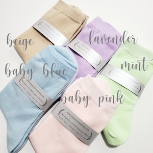 Soft Socks/Lightweight Crew Socks/Cool Sneaker Socks/Novelty Socks/Black & Gray/Vivid/Pastel/Comfortable Socks/Women Socks/All-Season Socks image 2