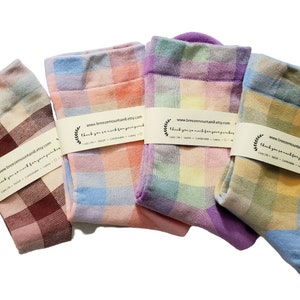 Cute Socks | Checkered Pattern Socks| Pastel Check Socks | Check Lightweight Crew Socks | Sneaker Socks|  Girl Socks | Crew Socks