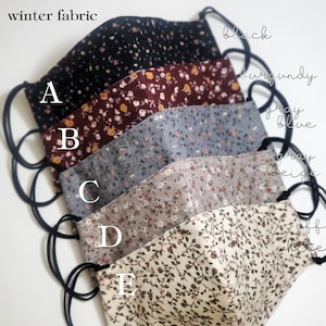 4 Layer Floral Winter Face Mask/Face Masks With Nose Wire and Filter Pocket/Reusable mask/Dust Mask/Cotton Masks/Washable Masks/Handmade