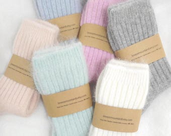 LUXURIÖSE ANGORA WOLLE Socken | Weiche, warme, gemütliche Bettsocken | Premium weiche Wintersocken | Perfektes Geschenk für Winter & Feiertage
