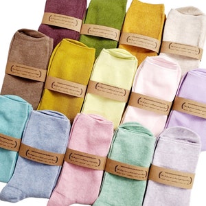 Cotton Socks | Solid Lightweight Crew Socks |Sneaker Socks | Novelty Socks| Soft Comfortable Socks |Women Socks| All-Season Socks| 28 colors