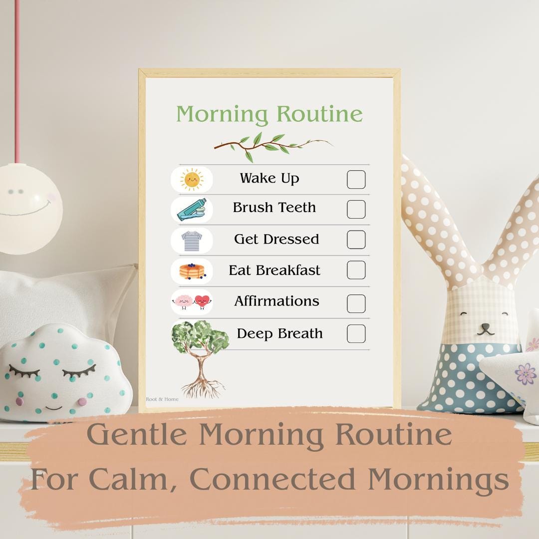 Kids Morning Routine Chart | Visual Checklist, Gentle Parenting (PDF ...