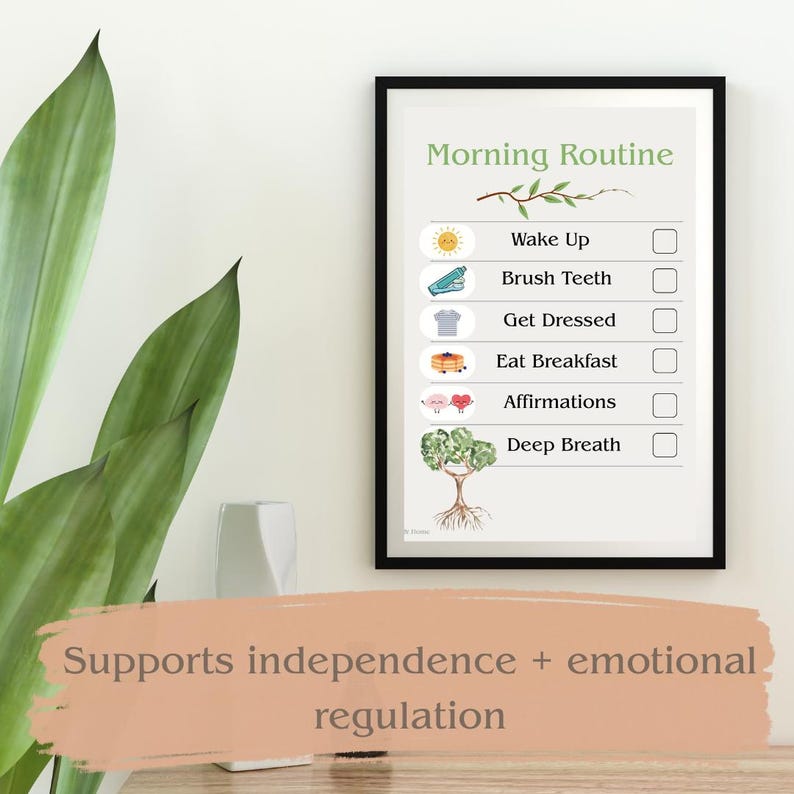 Image result for Kids Morning Routine Chart | Visual Checklist, Gentle Parenting (PDF ...