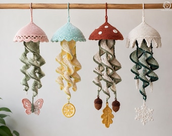 Crochet Wind Spinner Pattern Bundle: 4 Seasonal Hanging Decor Designs PDF