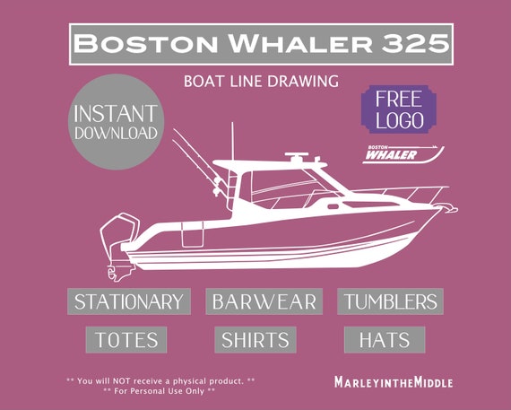 Cobia 280 Fishing Boat Artwork Digital Download, Boat Line Drawing Sketch  Art Custom Image 