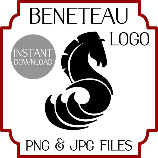 Beneteau LOGO Digital Download, sailboat boat drawing sketch art custom image