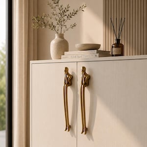 Brass Figure Cabinet Handle Human Sculpture Drawer Pull Modern Furniture Door Knob