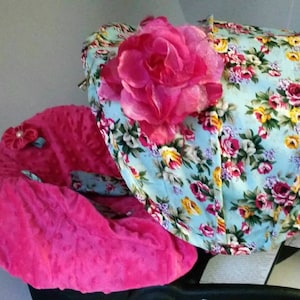 Baby Auto Sitzbezug Baldachin, Baby Auto Sitzbezug Baldachin, Floral Print, für Baby Mädchen Auto Sitzaufbedeckung, passen die meisten Säugling Autositze