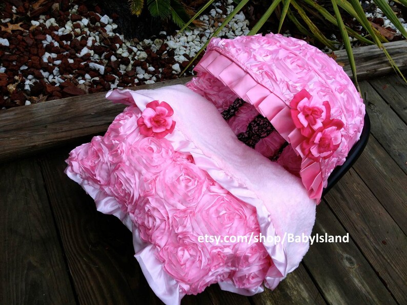 45 Off Beautiful 3d Baby Pink Rosy Infant Car Seat Cover Canopy Fit Most Matching Blanket