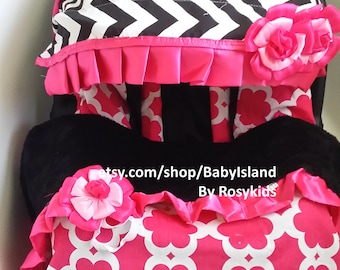 Baby Car Seat Cover Canopy Blanket, Infant Car Seat Cover Canopy Blanket, Chevy Floral Print, for Baby Girl, fit most Infant car seat