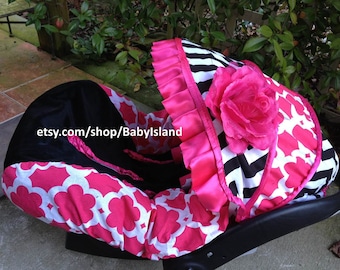 Baby Car Seat Cover Canopy, Infant Car Seat Cover Canopy, Chevy Floral Print, for Baby Girl, fit most Infant car seat