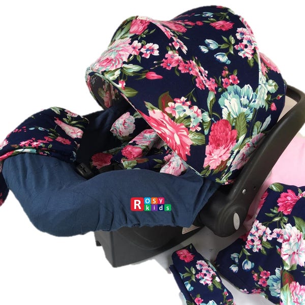 FREE SHIPPING 9pc Baby Boy Baby Girl Ultimate Set of Infant Car Seat Cover Canopy Headrest Liner Blanket Hat Nursing Scarf