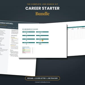 Career Starter Bundle, Data Analyst Resume + Cover Letter + Job Application Tracker, Job Search Kit, Instant Digital Download