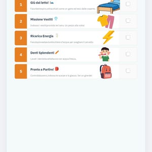 Kit routine visiva ADHD per bambini,tabella compiti e mattina stampabile,guida genitori PDF,supporto ADHD italiano tabella attività bambino