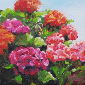 Garden Corner - Tiny Original Floral Painting