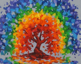 Rainbow Tree III original painting