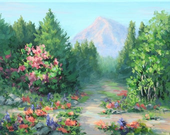 Mountain View - Spring Mount Hood Painting