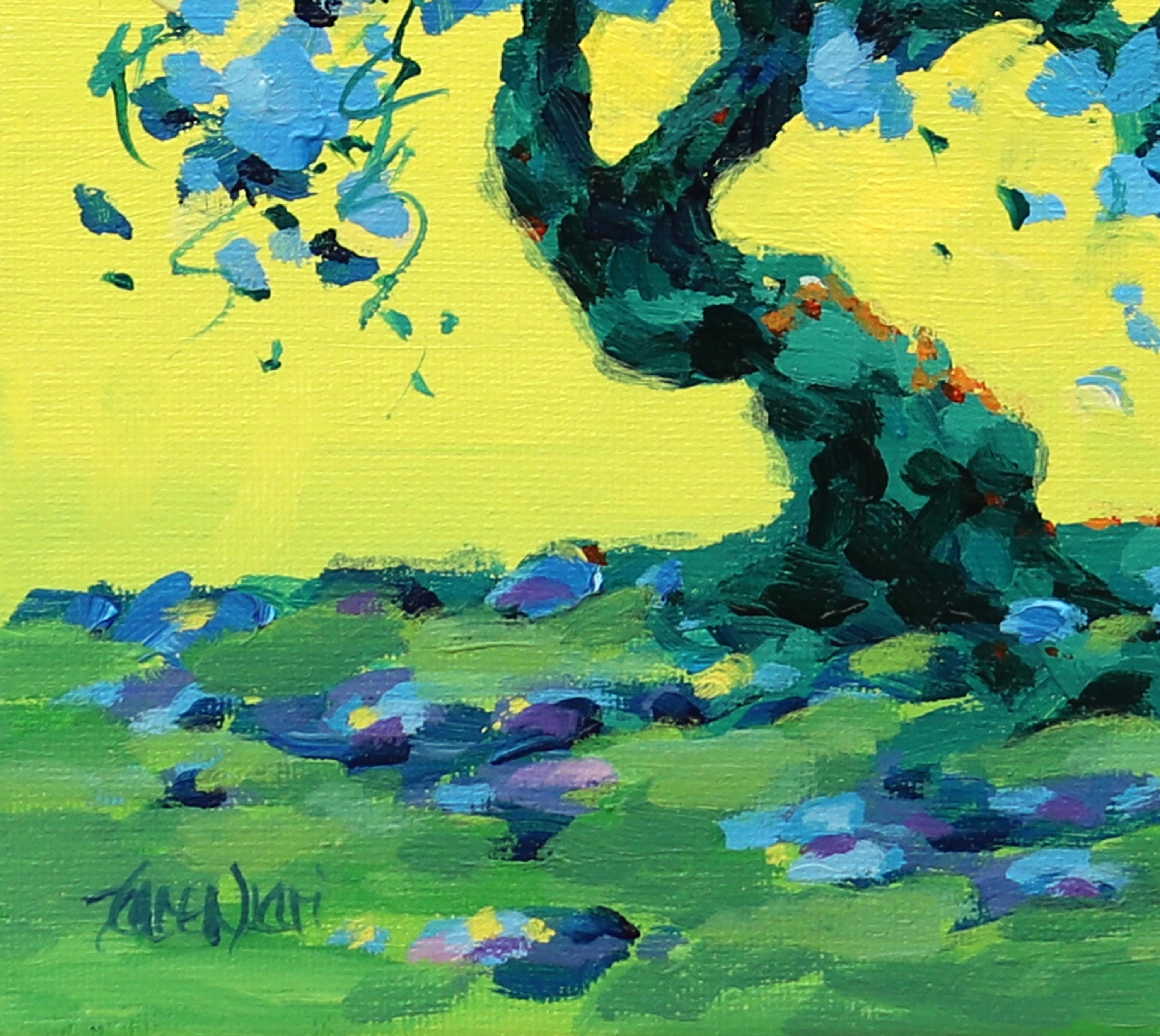 Blue Tree Original Colorful Small Acrylic Landscape Painting - Etsy