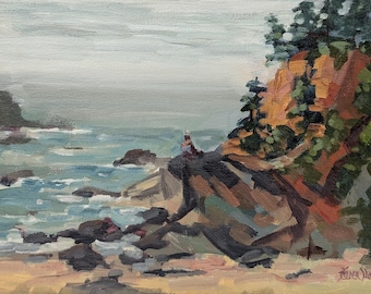 At Rest - Original Plein Air coastal Painting