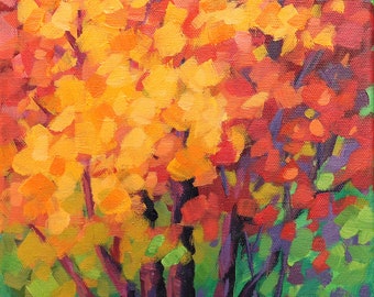 Fall -  Colorful, Vibrant, Autum Tree Painting