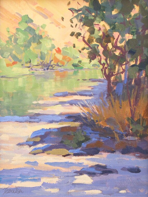 The Bend River Painting Colorful Paintings Morning