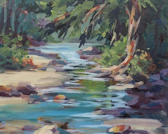 Peaceful - Original Forest River Painting