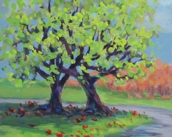 Entanglement - A richly colored spring landscape painting