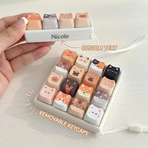 Anpassad hundkatt-tangentbord Fidget Clicker - Söt skrivbordsleksak, ASMR Clicker-nyckelring, estetisk skrivbordsuppsättning, kontors- och barnpresent
