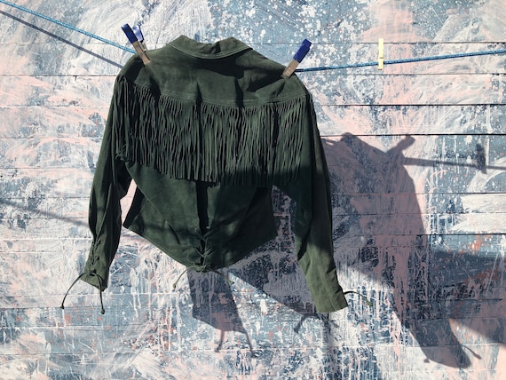 Swede Fringed Jacket - Vintage - Green