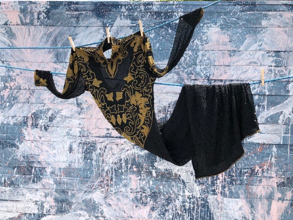 Black & Gold Empress Dress - Vintage - image 1