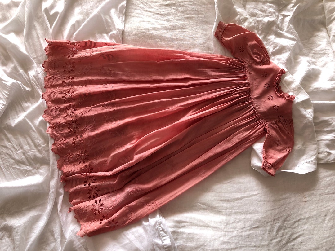 Christening Gown Turned Into A Very Long Dress for Tiny Humas Vintage