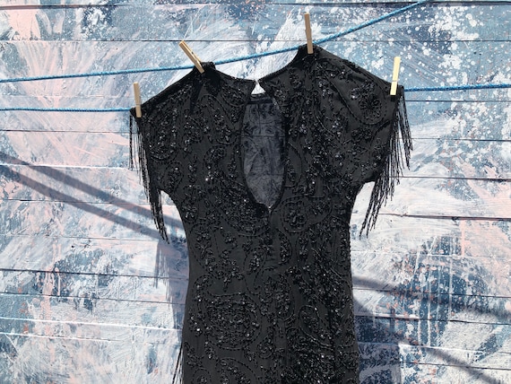 Black Flapper Dress - Vintage - image 7