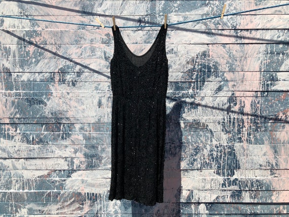 Midcentury Black Beaded Dress - Vintage - image 10