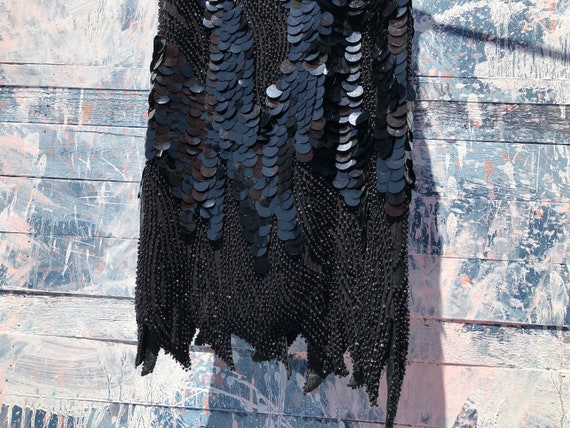 Sleeveless Black Flapper Dress - Vintage - image 10