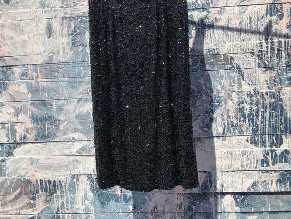 Midcentury Black Beaded Dress - Vintage - image 6