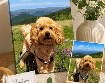 Custom Photo Paint by Numbers Kit, Personalized Pet Portrait DIY Painting Set, Unique Gift for Pet Lovers