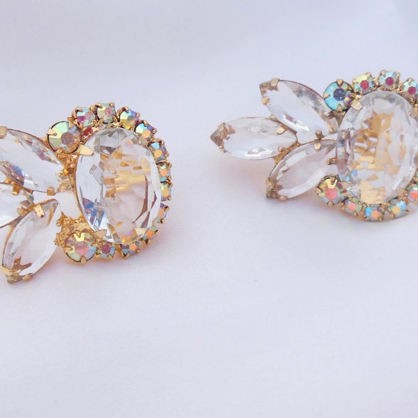 Vintage Earrings Rhinestone Statement Juliana Style