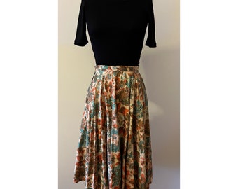 1950s autumn floral circle skirt