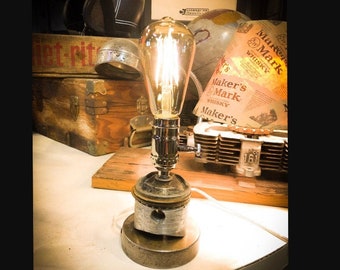 Moto themed desk lamp, Industrial Style