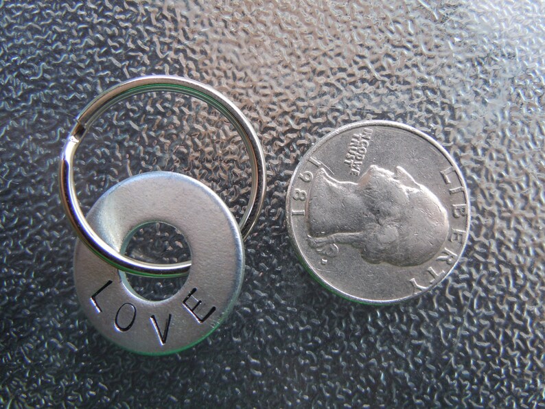 FREE SHIPPING Personalized Hand Stamped Washer Keychain Etsy