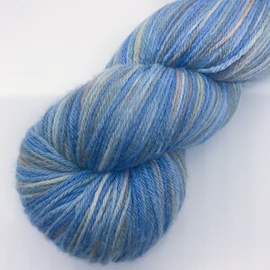 Maine Blueberries, blauw sokkengaren, pastel aardetinten, stoffig blauw garen, handgeverfd sokkengaren, garen voor breien of haken