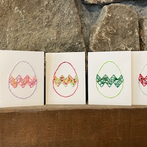 Pâques, Oeuf de Pâques, Cartes de voeux faites main, cartes cousues main, cartes de voeux vierges, cartes de Pâques